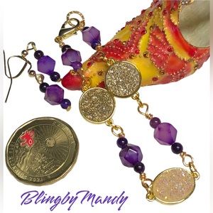 Druzy set -bracelet and earrings